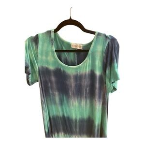 Larace Green Tie-Dye Short Sleeve Tunic Tee for Women Size Small